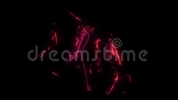 女人高跟鞋霓虹灯闪着红色视频的预览图