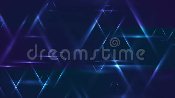 抽象发光霓虹蓝紫色三角形几何动画背景视频的预览图