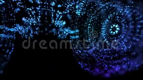 拖拉机发光蓝光粒子点形成三维模型拖拉机4k动画视频的预览图