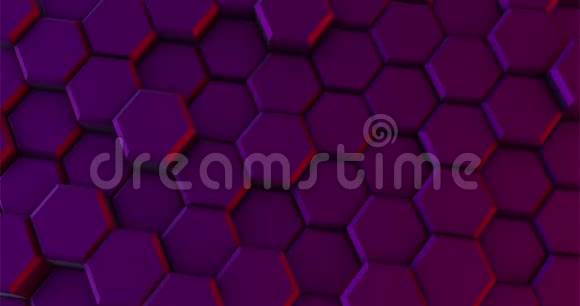 六边形的紫色背景以圆形移动视频的预览图
