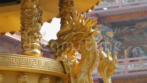 帕塔亚泰国2018年1月17日帕塔亚中国寺庙天使力量中国风格的美丽原寺视频的预览图