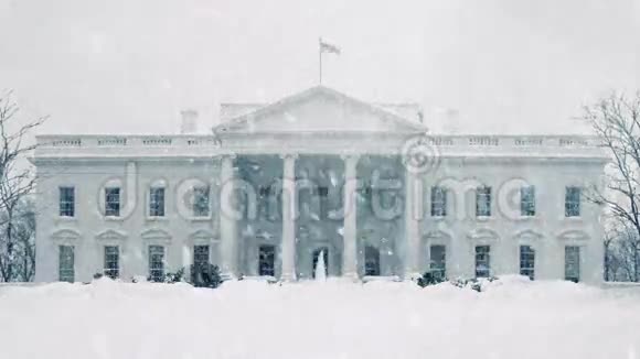 暴风雪中的白宫视频的预览图