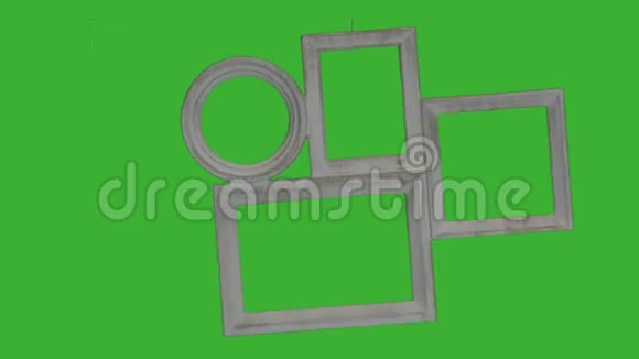 一组图片框架与绿色屏幕在侧桌跟踪镜头视频的预览图