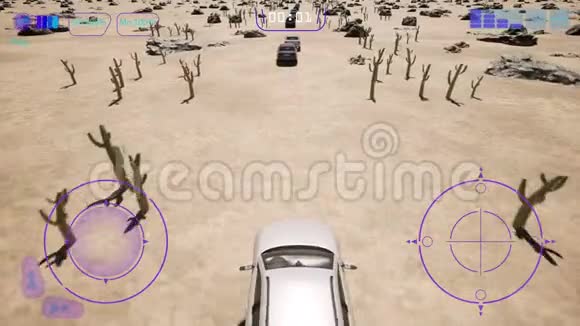 沙漠3D假车游戏IOT汽车自动驾驶汽车gps视频的预览图