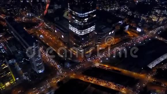 圣地亚哥的空中夜景灯视频的预览图