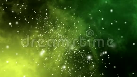 移动粒子的绿色和柠檬黄色背景循环动画视频的预览图