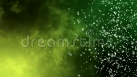移动粒子的绿色和柠檬黄色背景循环动画视频的预览图