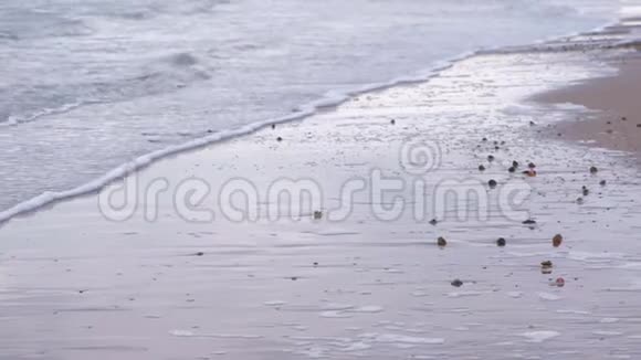 波浪和沙子平静的大海黑海海岸视频的预览图