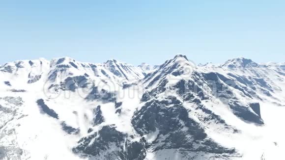 雪山和晴空的空中拍摄视频的预览图
