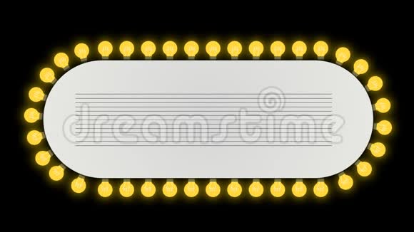 剧院放映时间标志与灯泡电影院阿尔法频道视频的预览图