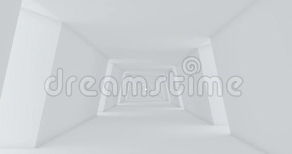 白色背景上的三维白色隧道背景3d隧道摘要未来主义概念太空隧道白色背景视频的预览图