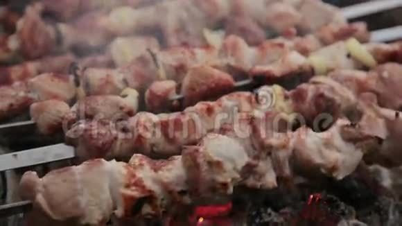 烹饪烤串烤肉视频的预览图