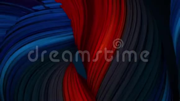 彩色扭曲形状计算机产生的催眠背景3D渲染旋转线视频的预览图