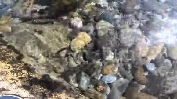 海水下的卵石背景视频的预览图