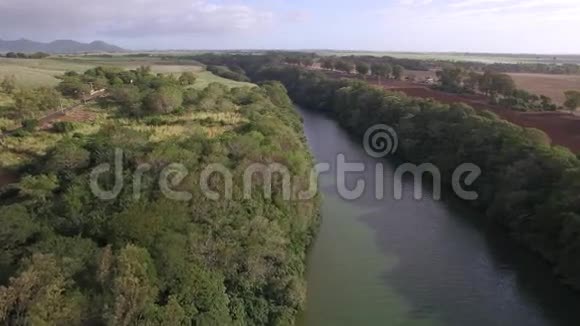 飞越毛里求斯岛的河流视频的预览图