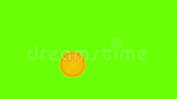 金币落在绿色背景上运动图形视频的预览图