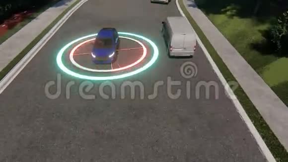 自动驾驶汽车gps的概念设计自动停车系统自动停车智能停车技术概念视频的预览图
