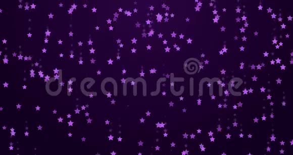 星星闪烁落在紫色的背景上视频的预览图