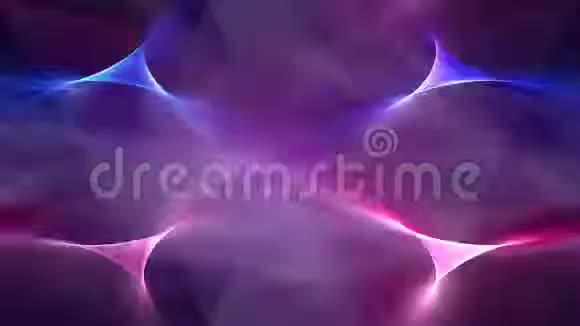 闪烁星和分形图像的抽象彩色运动片段视频的预览图