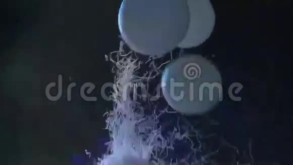 在聚会上用白色气球表演纸视频的预览图