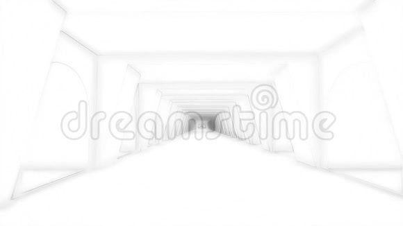 黑色白色走廊在现代风格的软光背景上室内概念建筑背景摘要视频的预览图