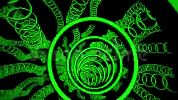 3D绿SciFi光流循环VJ循环运动背景视频的预览图