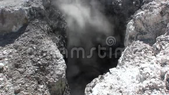 间歇泉在新西兰土壤背景上浇水视频的预览图