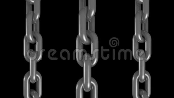 3银钢金属链旋转无缝环动画三维运动图形背景新品质工业技术视频的预览图