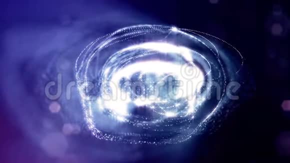 发光粒子形成科幻宇宙背景循环三维动画蓝色4视频的预览图
