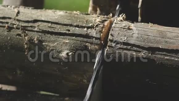 用电锯锯木板锯木头锯木头锯木头锯木头视频的预览图