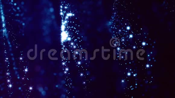 发光粒子形成科幻宇宙背景循环三维动画蓝色圆点1视频的预览图