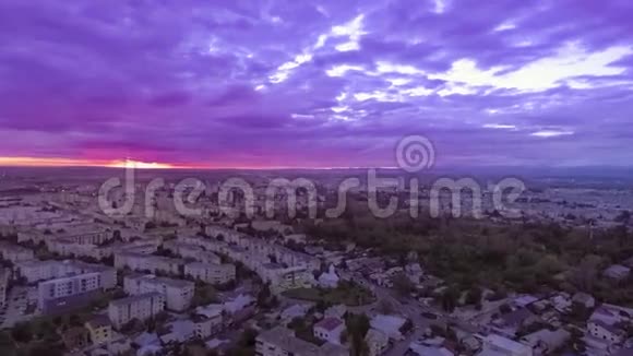 城市上空的风景落日视频的预览图