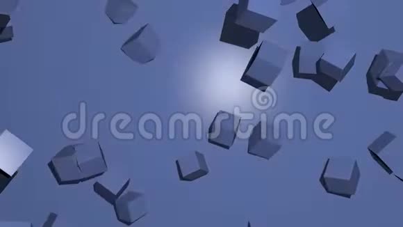 飞立方体多色几何体变色效果三维渲染抽象视频背景视频的预览图