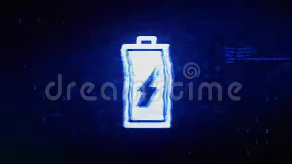 电池电量符号数字像素噪声误差动画视频的预览图