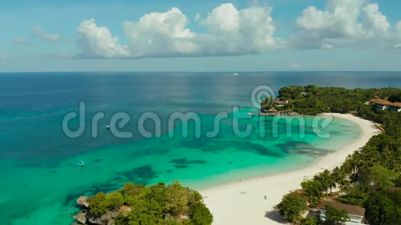 美丽的蓬塔邦加海滩长滩岛菲律宾视频的预览图