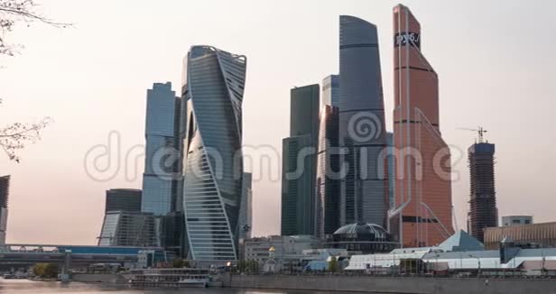 莫斯科市莫斯科国际商务中心俄罗斯时间推移视频的预览图