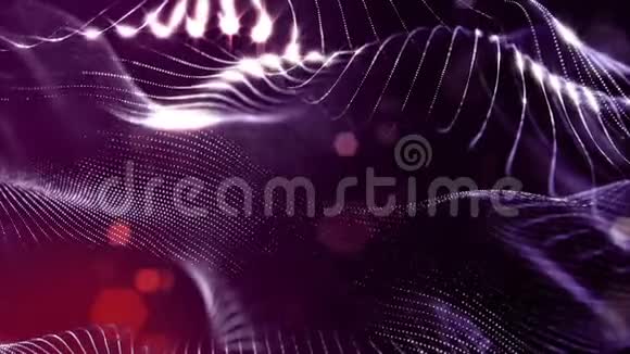 发光粒子形成科幻宇宙背景循环三维动画红葡萄酒4视频的预览图