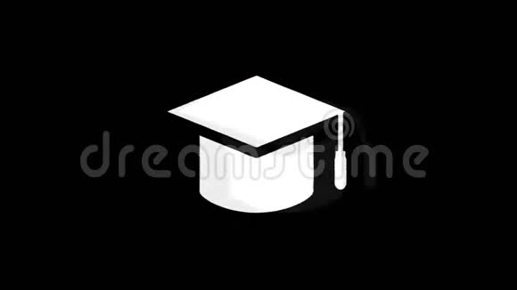 教育毕业帽大学帽子图标老式扭曲坏信号动画视频的预览图