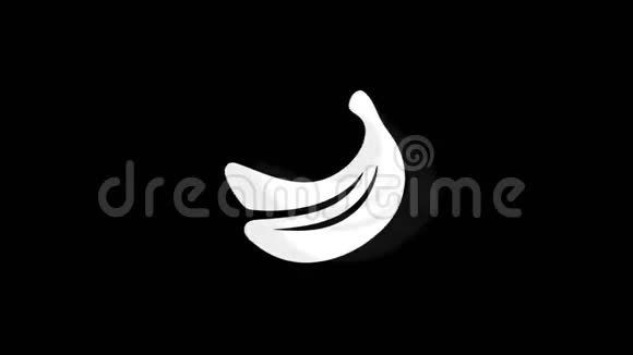 香蕉香蕉食物水果图标老式扭曲坏信号动画视频的预览图