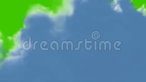 云在绿色背景下打开和关闭3D动画全高清视频的预览图