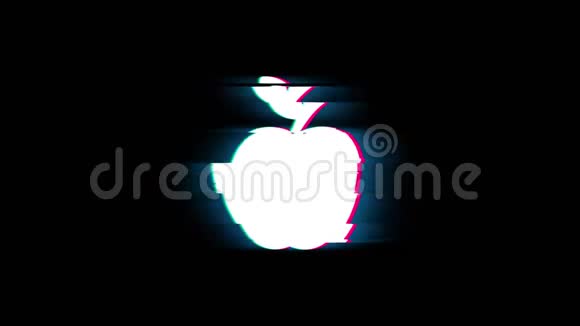 苹果符号的闪烁复古古董动画视频的预览图