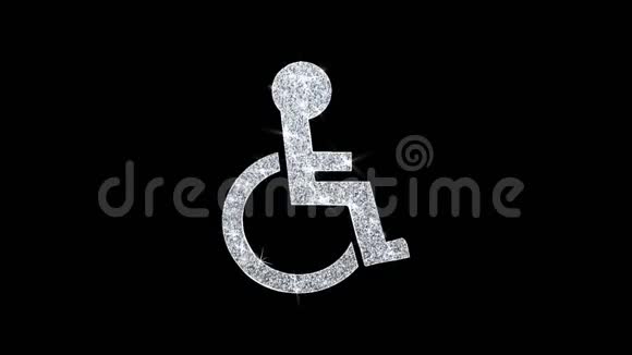 残疾残疾图标闪烁环闪烁粒子视频的预览图