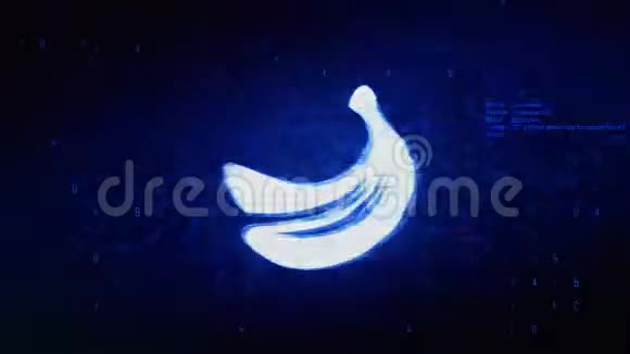 香蕉香蕉食品水果符号数字像素噪声误差动画视频的预览图