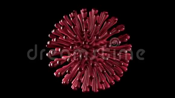 冠状病毒2019nCov三维概念病毒近距离动画建模黑色背景视频的预览图
