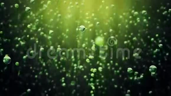 泡沫饮料气泡对深绿色视频的预览图
