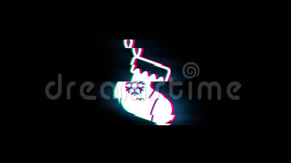 圣诞库存象形文字索克符号在闪烁复古古董动画视频的预览图