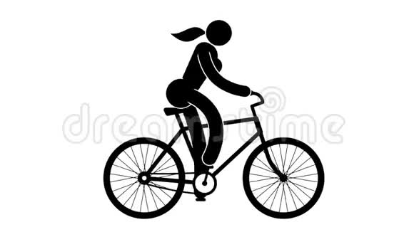 图标女人骑自行车视频的预览图