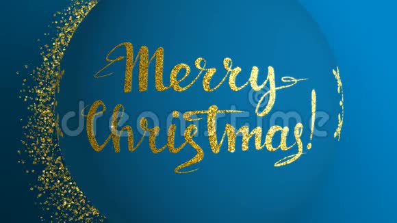 在节日背景上悬挂着金色雪花和刻字的优雅圣诞晚会视频的预览图