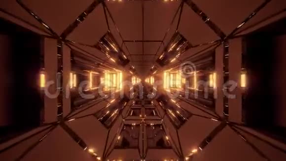 未来的科幻空间飞机库隧道走廊与良好的折射三维渲染三维插图运动背景现场视频的预览图