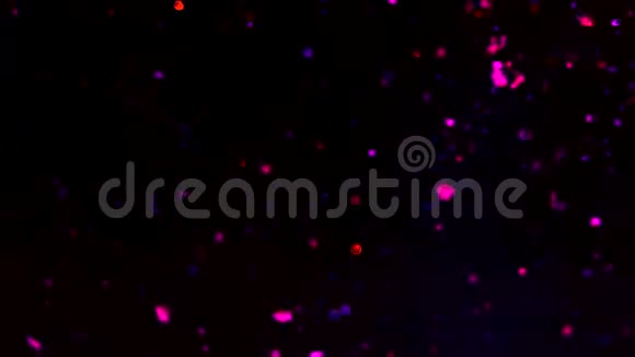 慢动作视频抽象背景与蓝色和紫色闪闪发光的波克视频的预览图